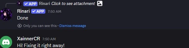 Staff member XainnerCR replies: Hi! Fixing it right away!